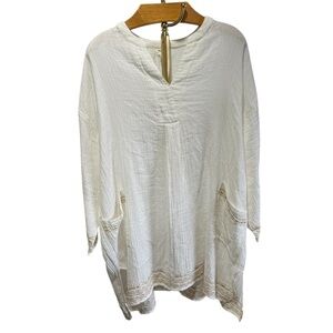 Cost Plus World Market New White Cotton Nightgown Gauze